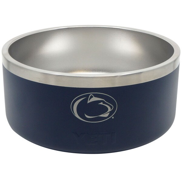navy Yeti pet bowl with Penn State Athletic Logo